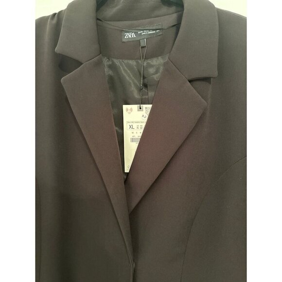 Zara Black Belted Cutout Jumpsuit size XL NWT - Picture 4 of 7